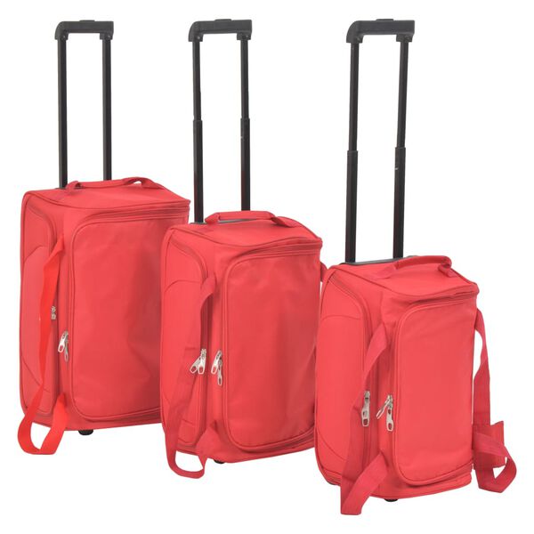 vidaXL 3 Piece Luggage Set Red