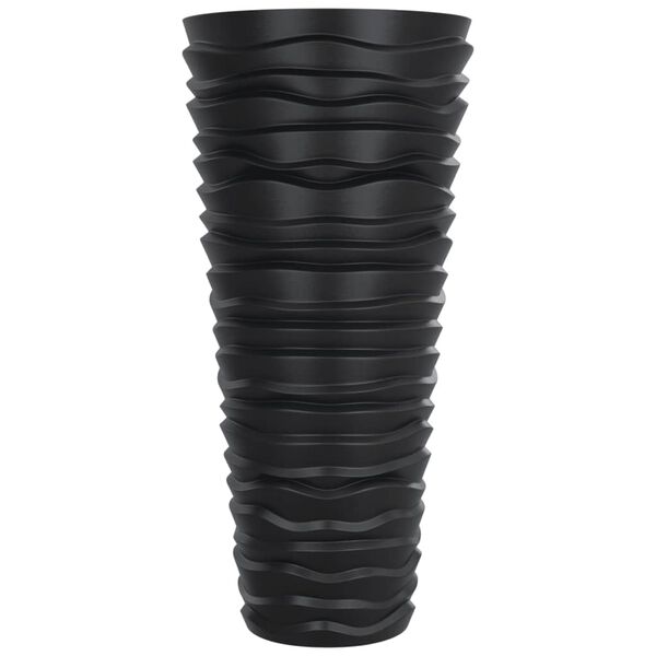 vidaXL Planter with Removable Inner Anthracite 18/45 L PP Grooved Look