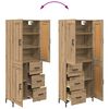 vidaXL Highboard with Drawer 2 pcs Artisan Oak Engineered Wood