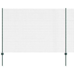 vidaXL Welded Wire Fence with Posts 10 x 1.5 m Galvanised Steel Green