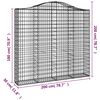 vidaXL Arched Gabion Baskets 7 pcs 200x30x180/200 cm Galvanised Iron
