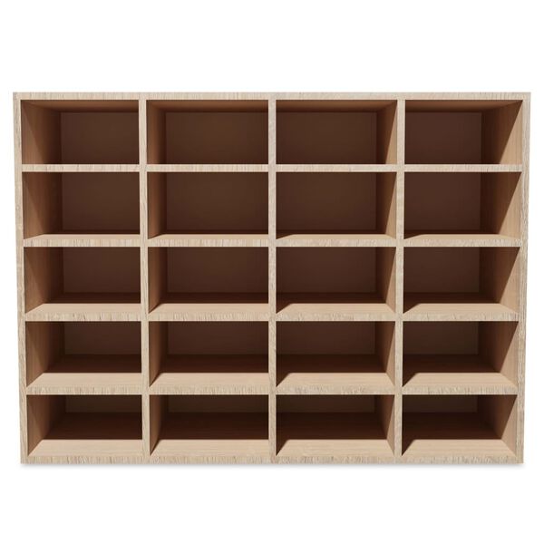 vidaXL Shoe Rack Engineered Wood 92x30x67.5 cm Oak