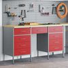 vidaXL Work Cabinet with Drawer 3 pcs Red 150 x 55 x 85 cm