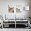 vidaXL Metal Bed Frame without Mattress with Footboard White 193x203cm