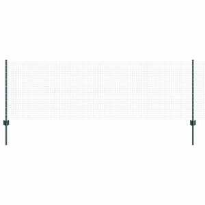 vidaXL Welded Wire Fence with Posts 100 x 0.8 m PVC-Coated Steel Green