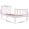 vidaXL Bed Frame without Mattress White Solid Wood Pine Single
