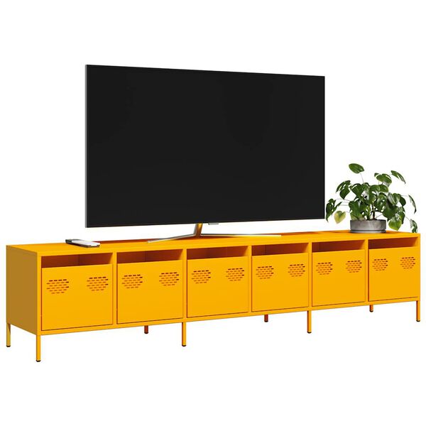 vidaXL TV Cabinet Mustard Yellow 202x39x43.5 cm Cold-rolled Steel