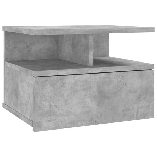 vidaXL Floating Nightstand Concrete Grey 40x31x27cm Engineered Wood