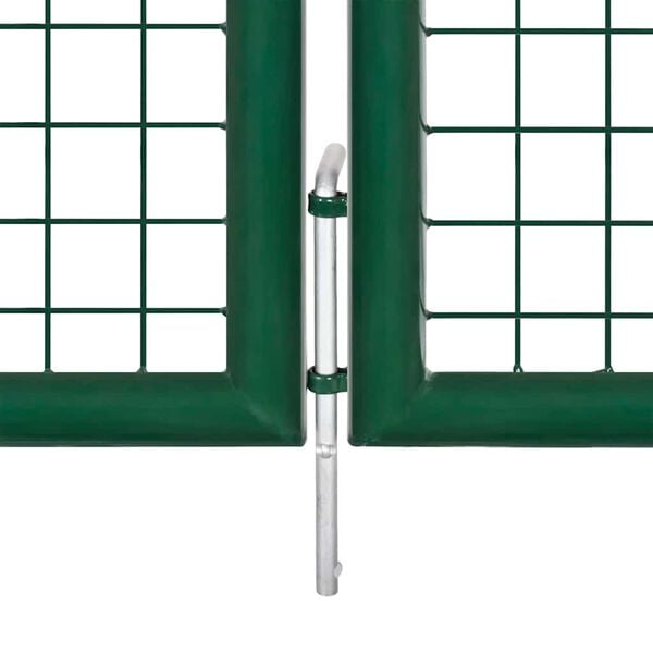 vidaXL Mesh Garden Gate Steel 400x75 cm Green