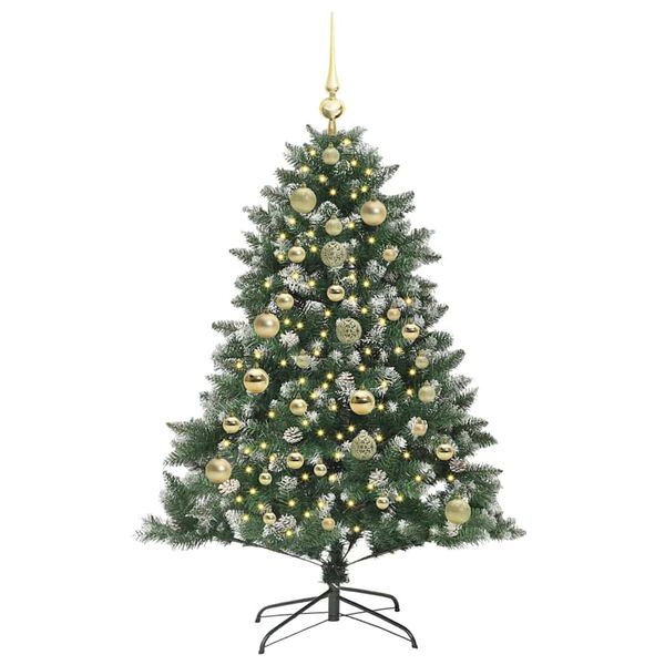 vidaXL Artificial Christmas Tree with 150 LEDs with Stand Green 150 cm