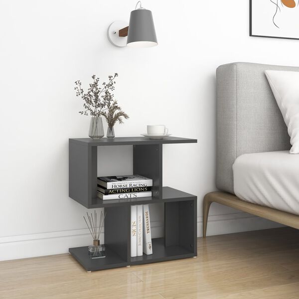vidaXL Bedside Cabinet Grey 50x30x51.5 cm Engineered Wood