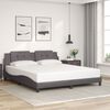 vidaXL Bed Frame without Mattress "Zadar" Grey 180x200 cm Super King Faux Leather