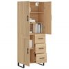 vidaXL Highboard Sonoma Oak 69.5x34x180 cm Engineered Wood