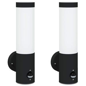 vidaXL Outdoor Wall Lights 2 pcs Black 12 x 7.5 x 29 cm