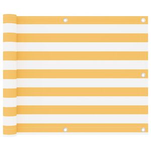 vidaXL Balcony Screen White and Yellow 75x600 cm Oxford Fabric