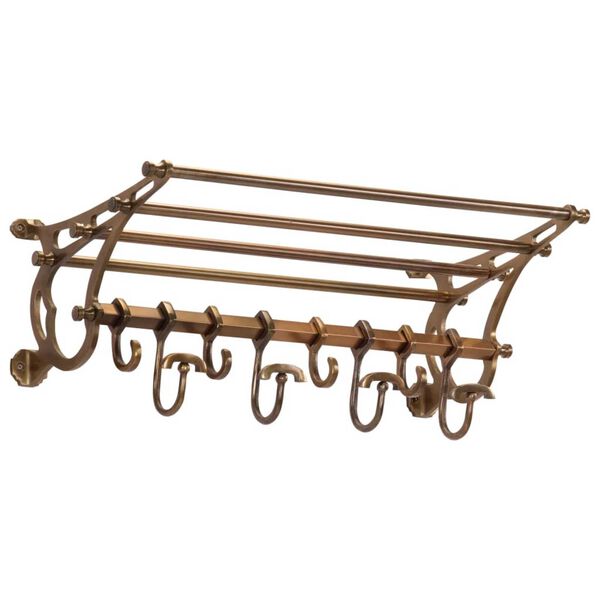 vidaXL Luggage Rack with Coat Hangers Wall Mounted Aluminium