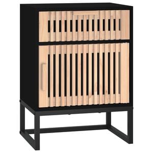 vidaXL Bedside Cabinet Black 40x30x55.5 cm Engineered Wood&Iron