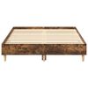 vidaXL Bed Frame No Mattress Smoked Oak 140x190 cm Engineered Wood