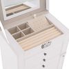 vidaXL Jewellery Box 6-Layer with Mirror Lockable White