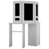 vidaXL Corner Dressing Table with LED Concrete Grey 111x54x141.5 cm