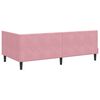 vidaXL Corner Bed Frame with Headboard Pink 90 cm x 200 cm Velvet