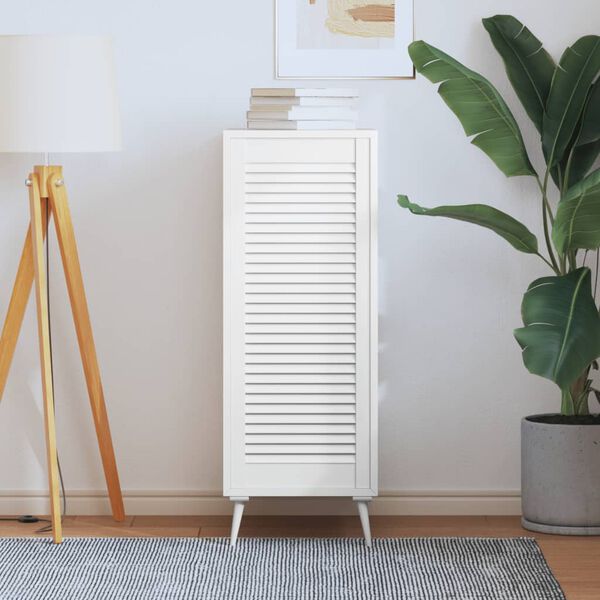vidaXL Cabinet Door Louvred Design White 99.3x39.4 cm Solid Wood Pine