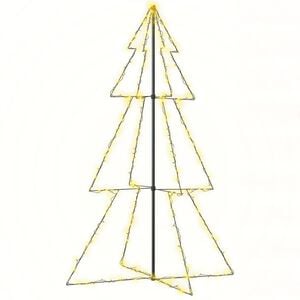 vidaXL Christmas Cone Tree | Warm white | Metal | Large | Decorative Inlays