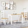 vidaXL 3 Piece Dining Set PANAMA White Solid Wood Pine