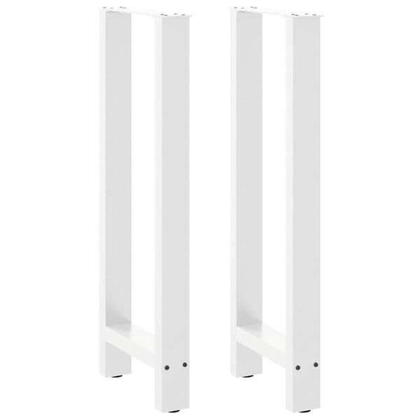 vidaXL Bar Table Legs White 2 pcs 50x(100-101) cm Steel