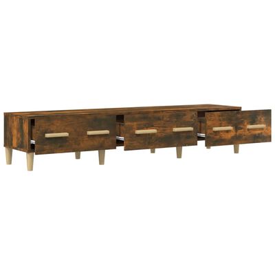 vidaXL TV Cabinet Smoked Oak 150x34.5x30 cm Engineered Wood