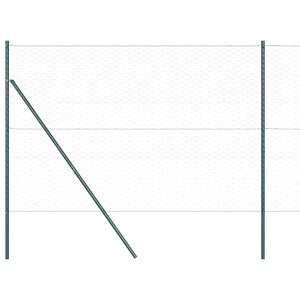 vidaXL Hexagonal Fence Ground Fix 100 x 1.5 m PVC-Coated Steel Green