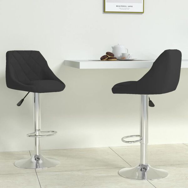 vidaXL Bar Stool 2 pcs Black Velvet