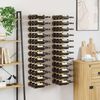 vidaXL Wall Mounted Wine Rack for 36 Bottles 2 pcs Gold Iron