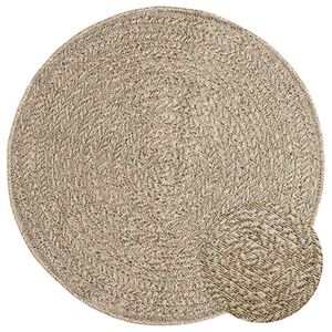 vidaXL Rug ZIZUR Beige &Oslash; 90 cm Jute Look Indoor and Outdoor