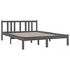 vidaXL Bed Frame without Mattress Grey Solid Wood 135x190 cm Double Double
