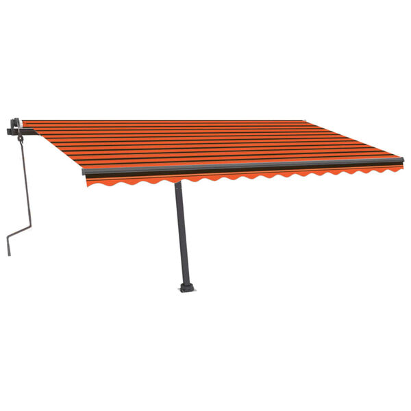 vidaXL Freestanding Manual Retractable Awning 400x300 cm Orange/Brown
