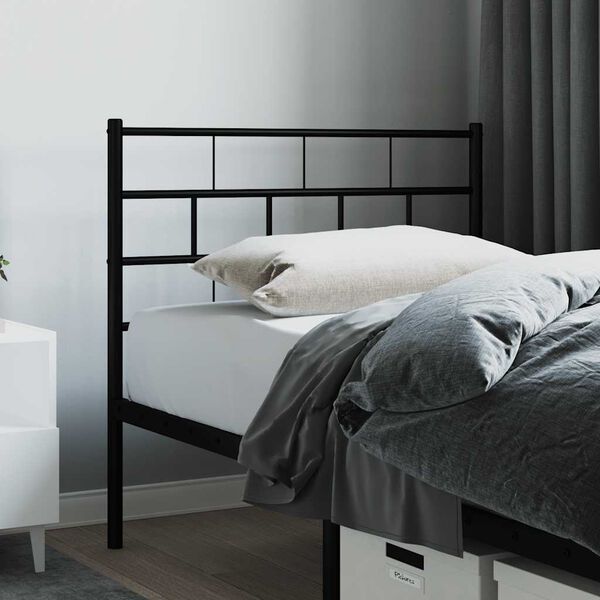 vidaXL Metal Replace Headboard Black 75 cm