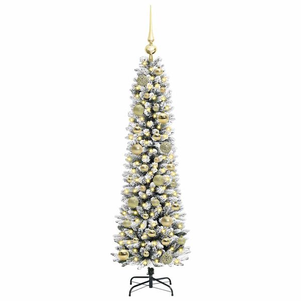 vidaXL Artificial Christmas Tree with 150 LEDs with Stand White 120 cm