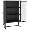 vidaXL Highboard Black 80x35x135 cm Steel and Tempered Glass