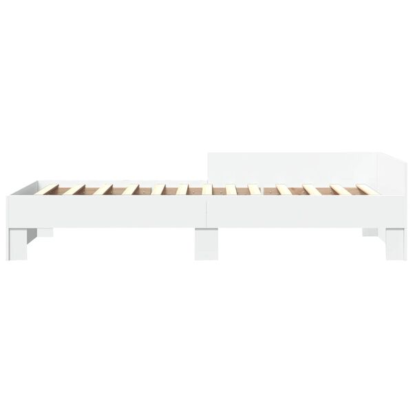 vidaXL Bed Frame without Mattress White 75x190 cm Small Single Engineered Wood