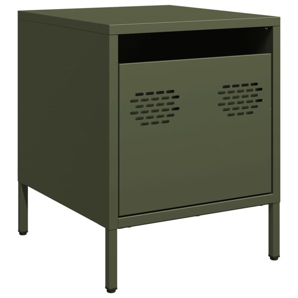 vidaXL Bedside Cabinet&nbsp;Olive Green 35x39x43.5 cm Steel