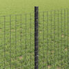 vidaXL Fence with Post Grey 0.6 x 25 m Steel and PVC