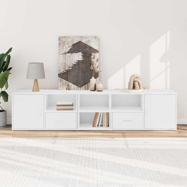 vidaXL Corner Cabinet White 200x40x45 cm Engineered Wood