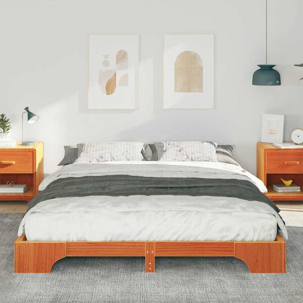 vidaXL Bed Frame Brown 160 x 220 cm Solid Pine Wood