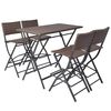 vidaXL 5 Piece Folding Outdoor Dining Set Steel Poly Rattan Brown