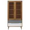 vidaXL Vitrine Cabinet MOLDE Brown 90x35x175 cm Solid Wood Pine