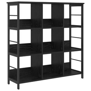 vidaXL Bookshelf 9-Tier 102 x 32 x 104.5 cm Engineered Wood Black Oak