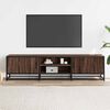 vidaXL TV Cabinet Brown Oak 160x35x41 cm Engineered Wood and Metal