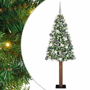 vidaXL Slim Christmas Tree Green 180 cm PVC and Solid Pine wood