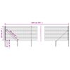 vidaXL Wire Mesh Fence with Spike Anchors Anthracite 1.1x25 m